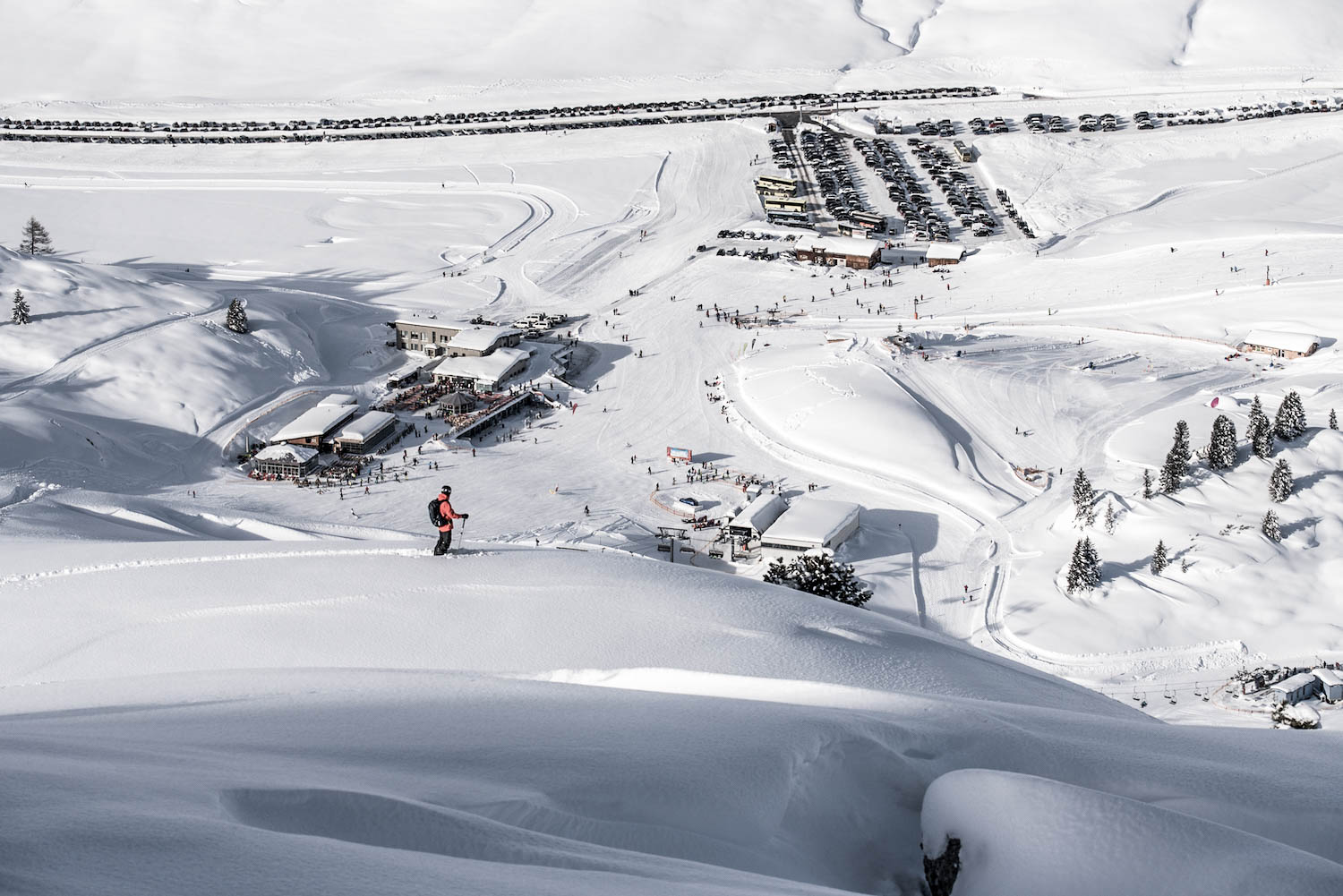 Skipiste mit Blick auf Talstation Salober | Winterurlaub für Genießer