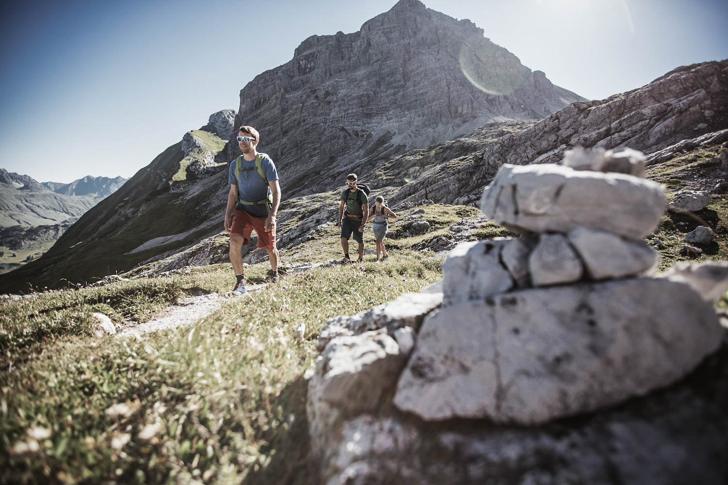Wanderer auf Berg