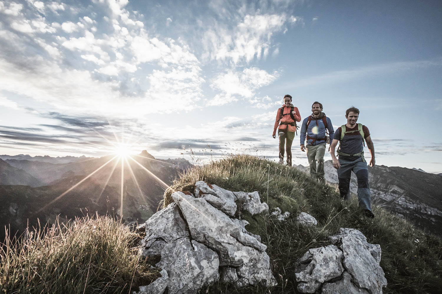 Wanderer bei Sonnenuntergang