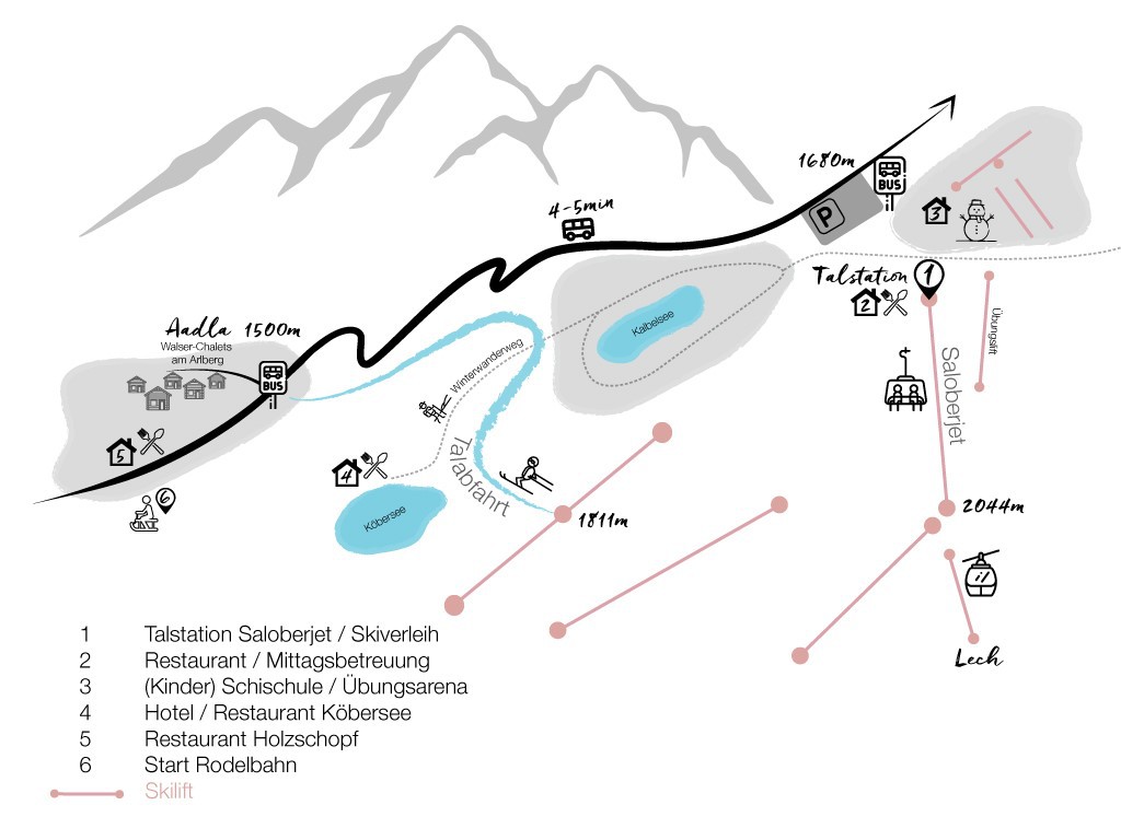 Lageplan Aadla Chalets | Chalet am Arlberg