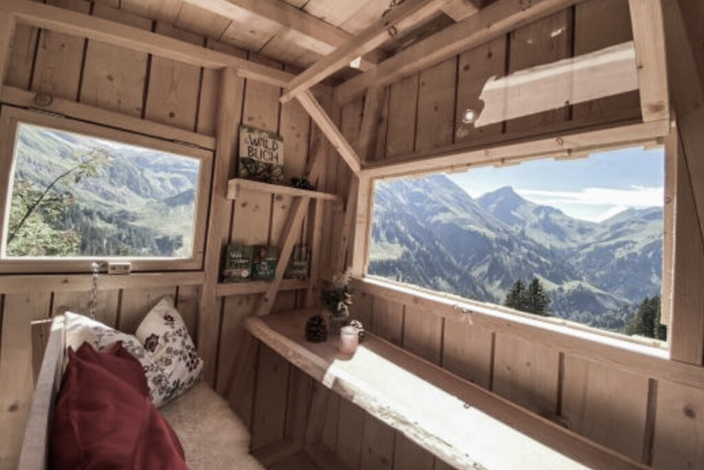 Hochstand von Innen mit Aussicht | Chalet mieten